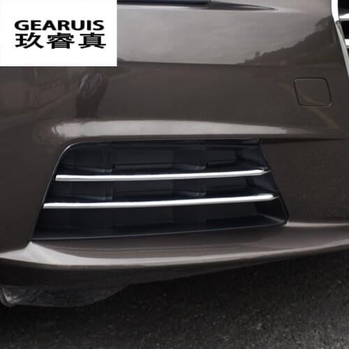 Car fog lamps cover grille slats car fog lights cover Car-styling Stainless steel/ABS decoration strips for Audi New A4 B9 2017