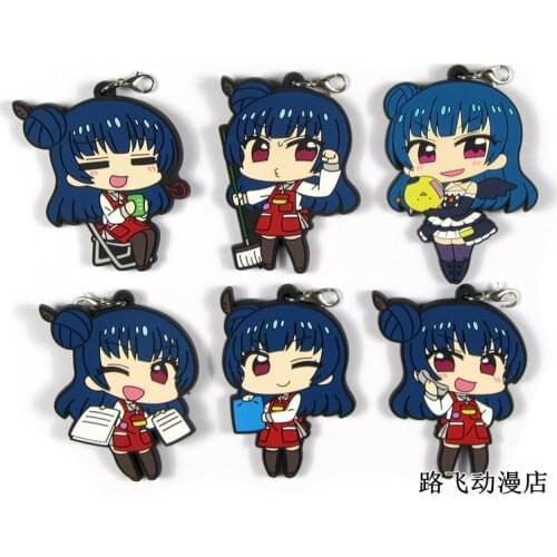 Love Live Sunshine Anime keychain Kotori Nico Rin Umi Maki Chika Dia Riko Yoshi kc Kunikida Kanan Rubber strap/phone charms