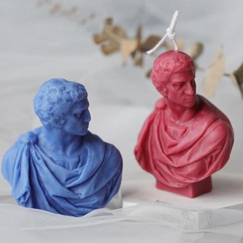 Brutus Sculture Candle Mold Artists Figures Clay Plaster Silicone Resin Mold DIY Aromatherapy Mold Art Ornament Crafts Mould