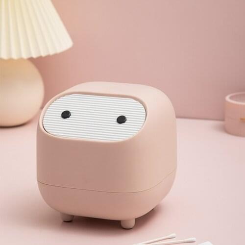 Household Daily Necessities Bedside Desktop Mini Trash Can Cute Cartoon Can See Furnishings Bedroom Storage Basket Wastebasket