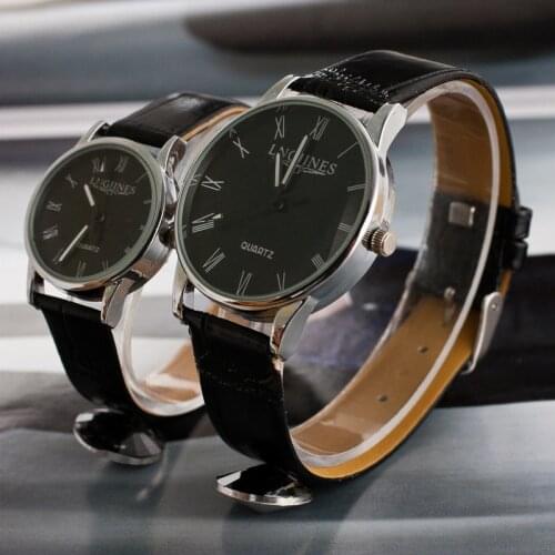 1 Pcs Couple Watches Stylish Waterproof Quartz Watch Leather Strap Sports Watch Convenient Gift Couple Watch Gift With box