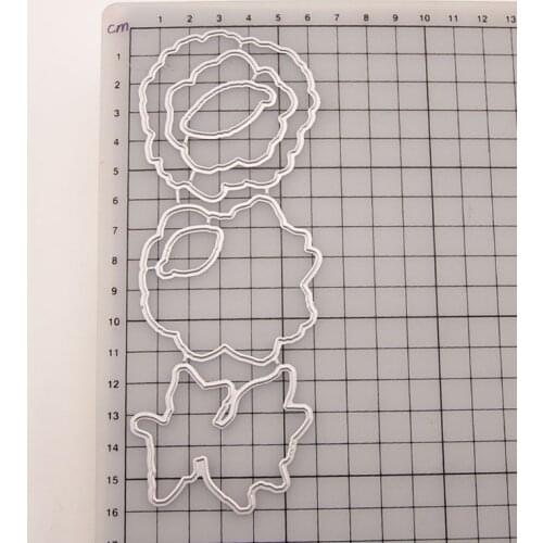 Flower Seal Stamp With Cutting Dies Stencil Set DIY Scrapbooking Embossing Photo Album Decorative Paper Card Craft Art Handmade