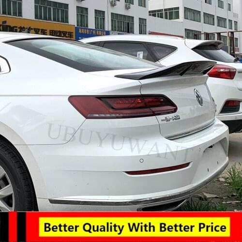 EPFBSQPFit For Volkswagen ARTEON CC 2019 2020 Spoiler FRP/Carbon Fiber Exterior Car Rear Tail Wing Trunk Lip Spoiler R Style