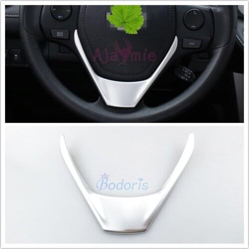 Chrome Car Styling Interior Steering Wheel Overlay Panel Trim 2014 2015 2016 2017 2018 For Toyota RAV4 XA40 Accessories