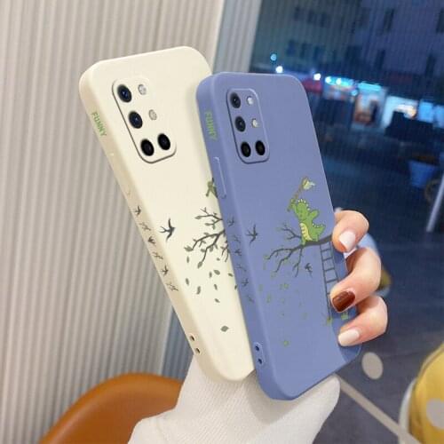 Illustration Of The Swallow By The Side Square Soft Case For Oneplus 8t 9 9pro 9r pro Liquid Silicone Phone Cover Case