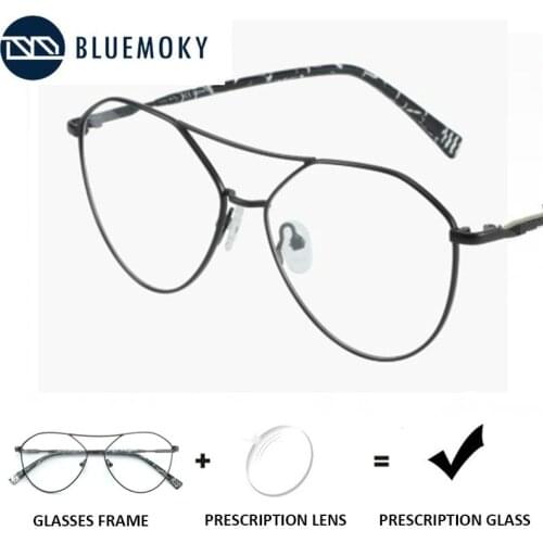 BLUEMOKY Prescription Progressive Glasses Men Anti Blue Light Photochromic Myopia Eyewear Aviation Optical Eyeglasses Frame