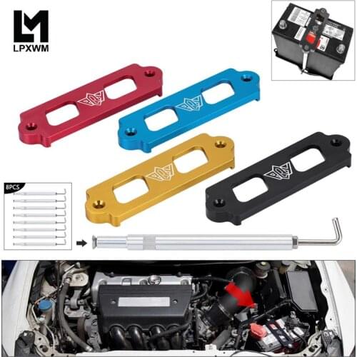 Battery Tie Down Kit Hold Down Rod With Stainless Tray Hooks For Honda Civic / CRX S2000 For Acura Integra RSX With logo