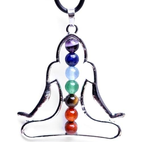 Natural Crystal 7 Colorful Stone Fashion Charm for DIY Necklace Pendant Yoga Seven Star Group Jewelry