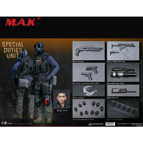 New 1/12 Damtoys DAM PES007/PES008 Hong Kong SDU Sam Sir Solider 12'' Doll Figure Model in stock items