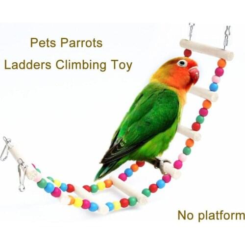New Brand Birds Pets Parrots Ladders Climbing Toy Hanging Suspension Bridge Swing Cage Station Birds Toys