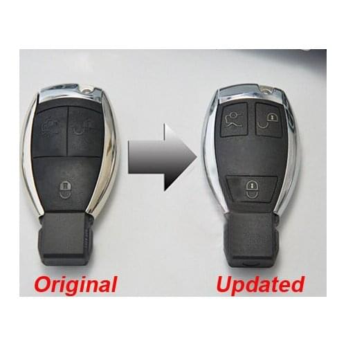 Updated Modified Key Case Fix for Benz 2008(About) Smart Remote Key Shell 3 Buttons With Key Blade & Battery Holder
