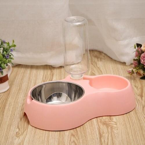 500ML Pet Cat Dog Bowl 304 stainless steel Water Fountain Drinking Bowl for Dogs Water Bottle Food Feeding Trough Pet Dog Feeder