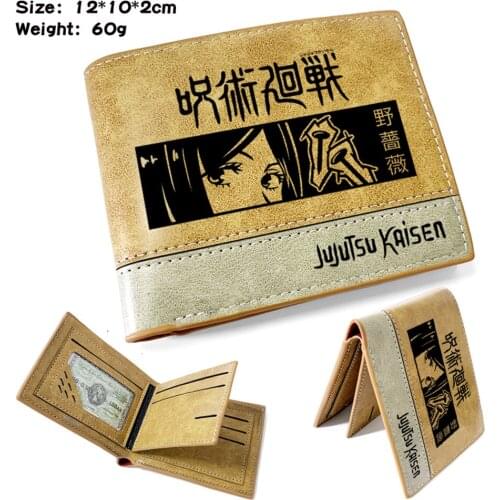 Anime Jujutsu Kaisen PU Casual Wallet Mens Bifold Photo Card Holder Teenager Boys Girls Leather Cosplay Purses Gifts