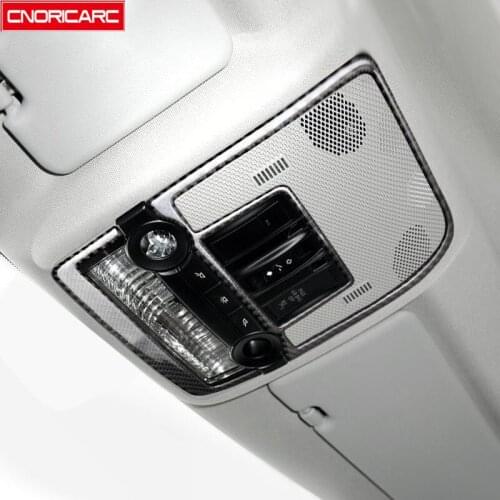 Car Roof Reading Lamp Frame Decoration Cover Trim 2Pcs For BMW X5 E70 X6 E71 2008-2014 Carbon Fiber Interior Accessories