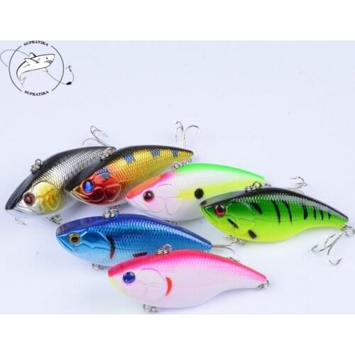 6Pcs/Lot Lifelike Crankbait VIB Lure Sea Fishing Bait Artificial Hard Isca With 2 Treble Hooks Wobblers Pike Fishing