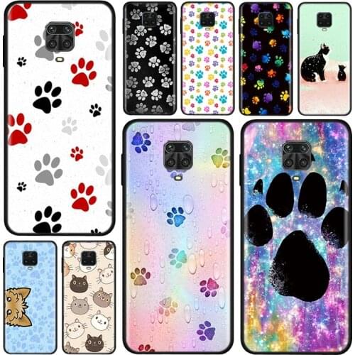 Silicone Cover Cat Dog Footprints For Xiaomi Redmi Note 10 10S 9 9C 9S Pro Max 9T 8T 8 7 6 5 Pro 5A 4X 4 Phone Case