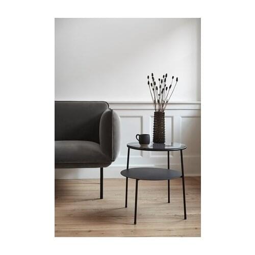 Modern lux Rica Black Metal Glazed Side Coffee table coffe table