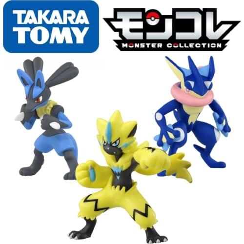TOMY MS-08 09 10 Pokemon Figures Popular Combination Lucario Greninja Zeraora Toys High-Quality Exquisite Appearance Gifts