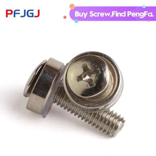 Peng Fa Nickel plated crown screw cabinet screw crown three combination screw M5-M6 cross groove set