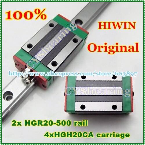 100% new original genuine Linear Motion Rail HGR20 -L500mm with 2pcs HGH20CA Narrow linear carriages