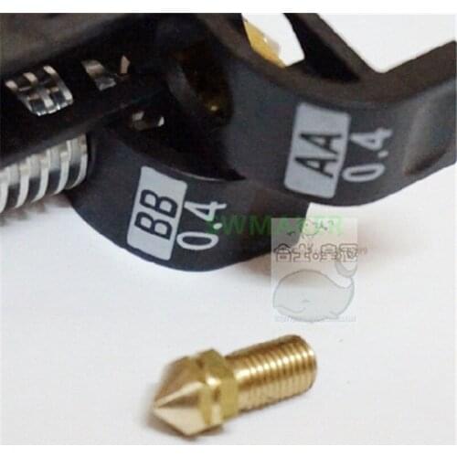 2pcs Ultimaker3 3D printer replacement print brass nozzle 0.4mm for Ultimaker 3 spare parts 3.0mm filament