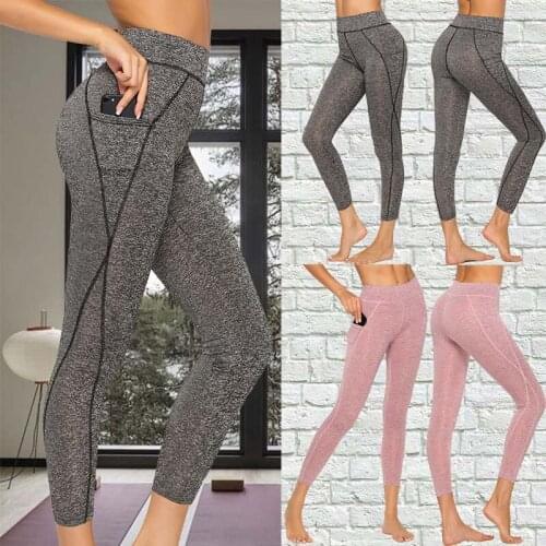 2020 Hot Women Sexy Black Yoga Leggings Pants Srtriped Printed Gym Leggings Slim Fitness High Waist Leggings Workout