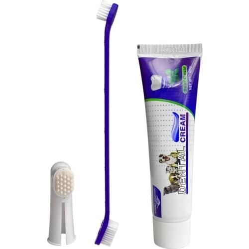 4pcs/Set Pet Toothpaste Puppy Toothbrush Medium Large Dog Oral Cleaning Cat Dog Supplies