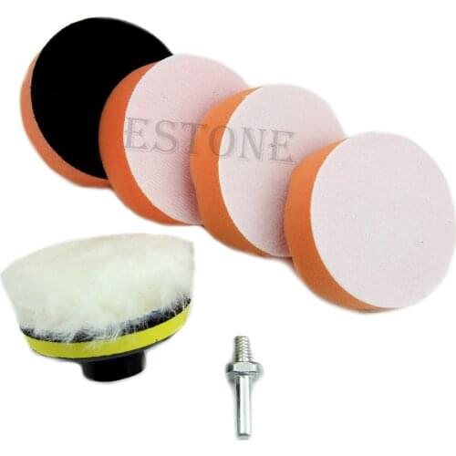 6PCS High Gross 75mm 3" Polishing Buffing Pad Kit for Car Polisher Buffer