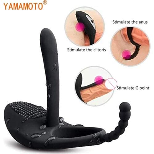 7 Speed Anal Vagina Stimulation Vibrating Penis Ring G-spot Vibrator Male Cock Ring Sex Toys for Men Couple