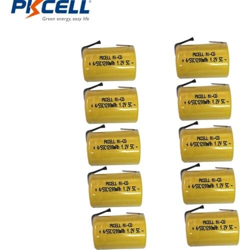 4/8/10PC PKCELL 4/5 SC Batteries 1.2V NICD Rechargeable Battery 1200mAh with welding tabs 4/5 SubC battery for electric tools