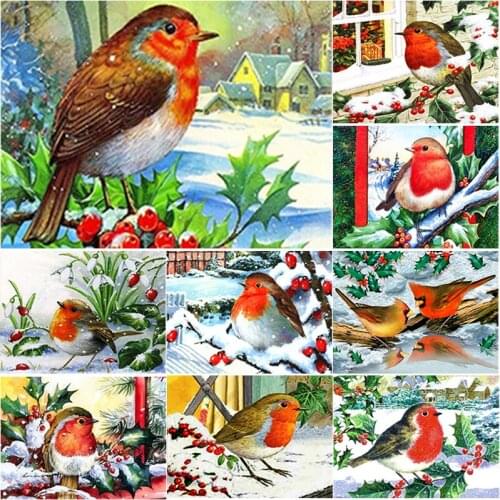 New 5D DIY Diamond Painting Snow Scene Cross Stitch Snowbird Diamond Embroidery Full Square Round Drill Home Decor Manual Gift