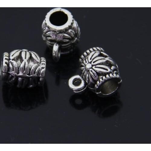 50pcs/lot Antique Silver Color Spacer Loose Charm Beads Jewelry Metal Big Hole Beads fit Bracelet Necklace Jewelry Making