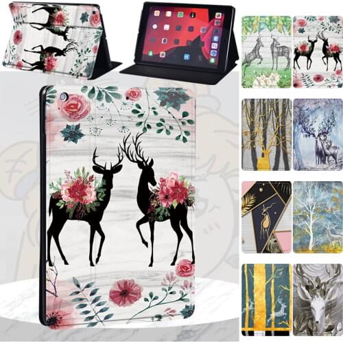 Tablet Case for Apple Ipad Mini 12345 /ipad 2 3 4 5 6 7 8 /ipad Air 1/2/Air 3 10.5"(2019) /Air 4 10.9"(2020) Deer Pattern Series