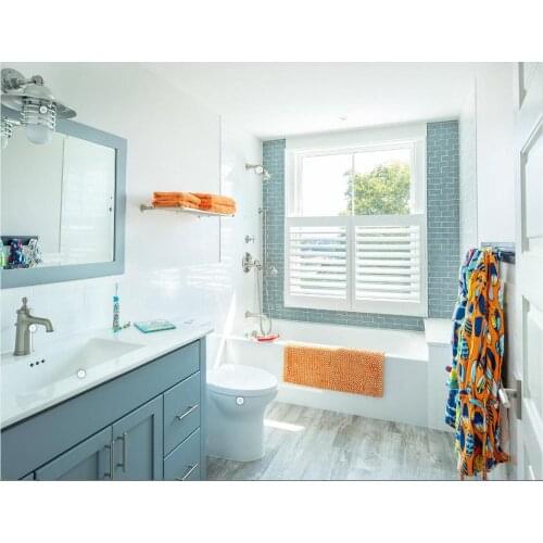 Decorative Primed Plantation Wood Shutter Basswood Wood Window Shutters