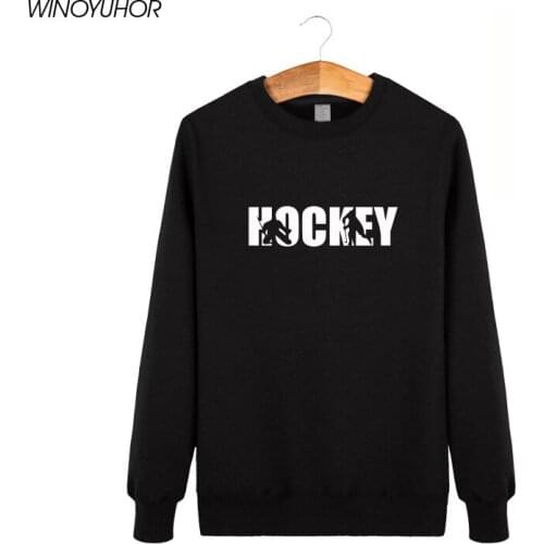 Hockey Letter Printed Hoodies Men Winter Fashion Casual Long Sleeve Sweatshirts Hockeyer Play Pullover Tops Camisetas Masculina