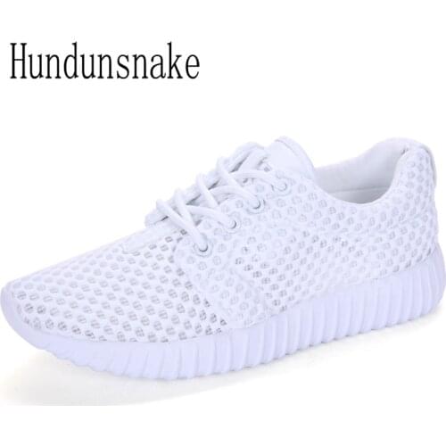 Hundunsnake Breathable White Sneakers Women 2018 Basket Femme Mesh Running Shoes Ladies Sport Shoes Female Krasovki Gumshoe T455