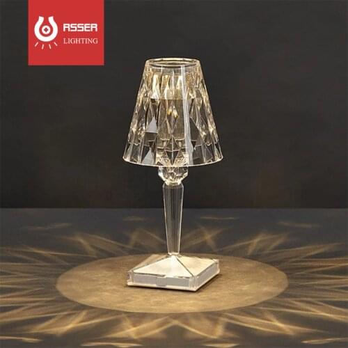 Italian Kartell Battery Desk Lamp USB Touch Sensor Bar Light Night Restaurant Table Lamps Romantic Nightlight Fixture Bed Lamp