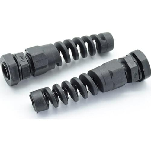 5pcs IP68 Waterproof M12 PG7/PG9/PG11 Cable Gland Connector Plastic Flex Spiral Strain Relief Protector For 3.5-6mm Wire Thread