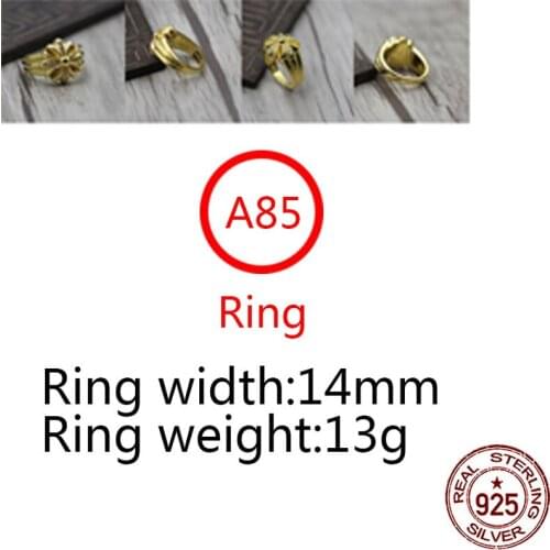 A85 S925 sterling silver ring jewelry retro personality double cross hip-hop style punk fashion couple shape gift for hot