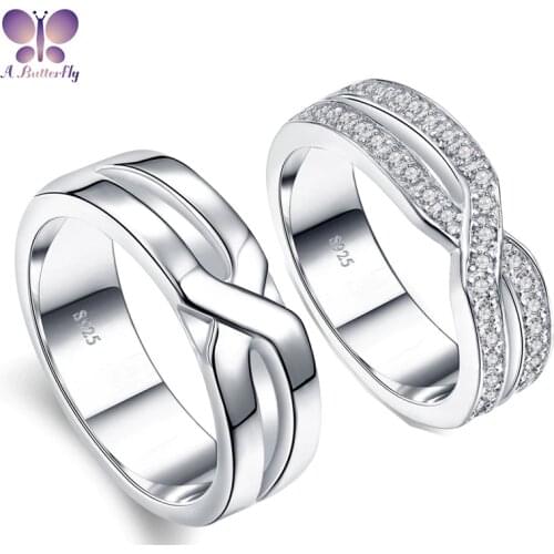 925 Sterling Silver Wedding Rings Couple Wedding Rings Men And Women Wedding Band Jewelry High-end Jewelry