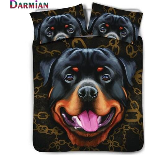 DARMIAN 3D Doberman Dog Printed Bedding Set Bedroom Single Double Queen Duvet Cover Adult Kids Beds Customizable Three Piece Set