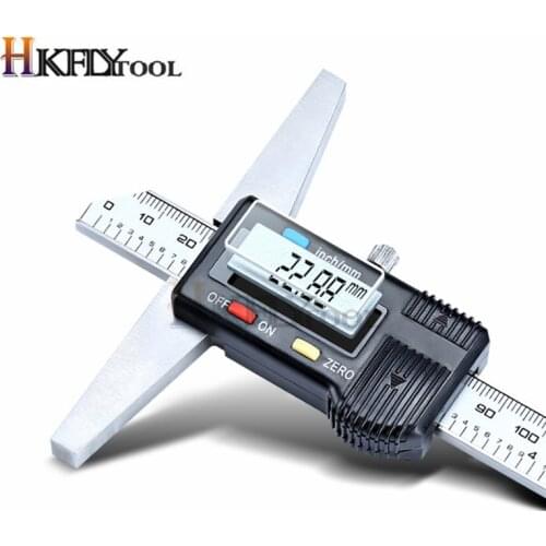 0-150mm 6" Stainless Steel Metric Imperial Digital Depth Vernier Caliper Micrometer Electric Digital Depth Gauge Measuring Tool