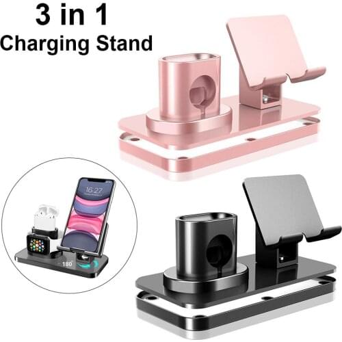 3 In 1 Multifunctional Charging Stand Convenient Phone Watch Charger With Cable Storage Holder For IPhone For Airpods IWatch