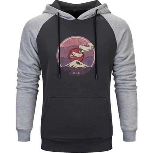 Mount Fuji Streetwear Mens Sweatshirts Autumn Hot 2020 Hoodies Hip Hop Fashion Long Sleeve Hooded Harajuku Cartoon Printed Hoody