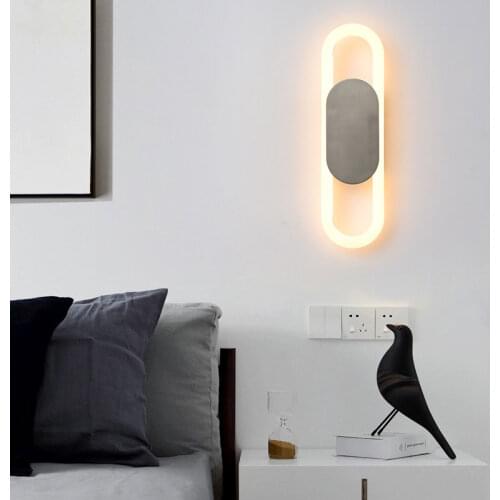Nordic Modern Indoor LED Wall Lamp Bedroom Living Room Corridor Lamp Creative Simple Waterproof Lamp Aisle Oval Wall Lamp