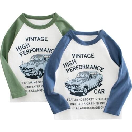 New Kids Long Sleeve T-shirts Cotton Tops Boys Girls car Tees Tops Children Sweatshirts Autumn Spring t shirt