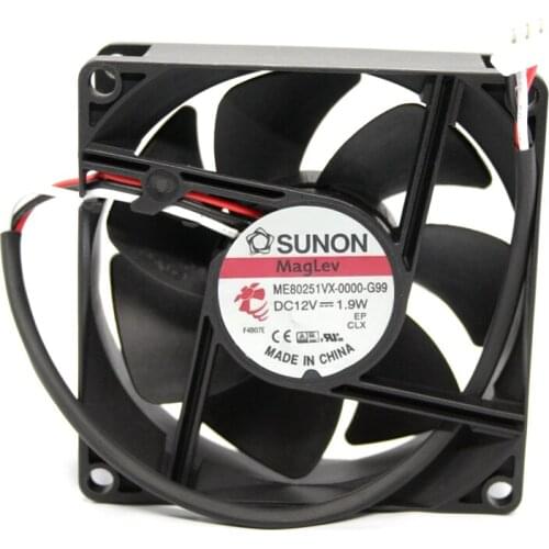 Wholesale for SUNON brand ME80251VX-0000-G99 DC 12V 1.9W 3 line 80x80x25mm Server Square cooling Fan