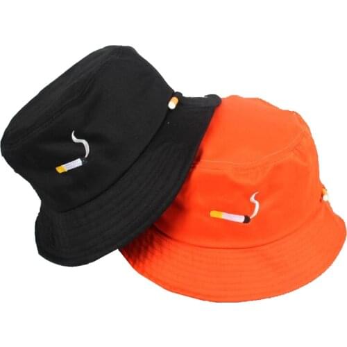NO CHILL cigarette embroidery bucket hat for men women hip hop fisherman hat Adult panama bob hat summer lovers flat hat