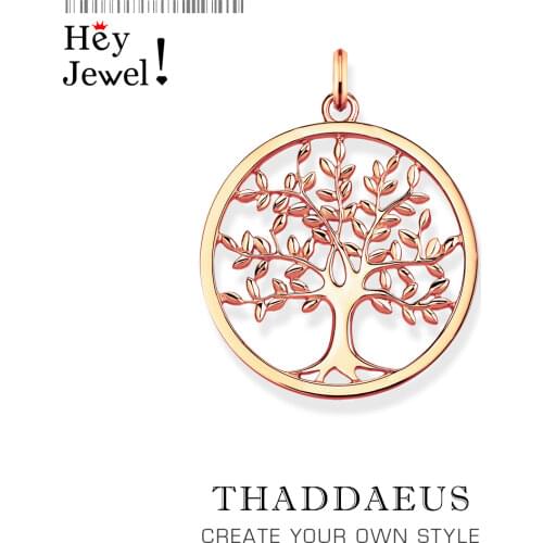 Rose Gold Plated Tree Pendant,2020 Brand New Fine Jewelry Europe Bijoux 925 Sterling Silver Romantic Gift For Woman