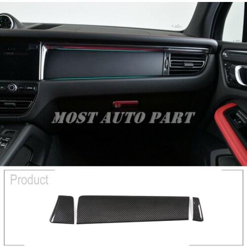 Carbon Fiber Look Interior Dashboard Center Console Trim For Porsche Macan 2018-2020 3pcs Car Decoration Car Accesories Interior